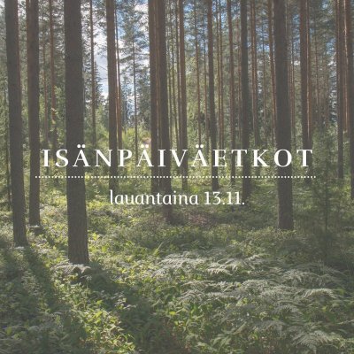 Tule juhlimaan isää meille etkojen merkeissä 13. marraskuuta 🥰 

Luo ihana yhteinen muisto, kiitä sekä onnittele isää t...